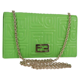 Fendi Wallet on Chain Logo Embossed Leather