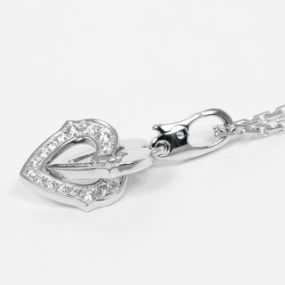 Cartier Double Heart Pendant Charm 18 white gold
