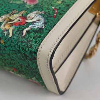 Gucci Ophidia Chain Shoulder Bag Flora GG Coated Canvas