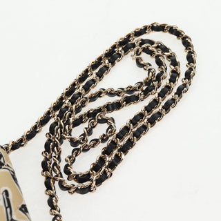 Chanel Flap Card Holder on Chain Quilted Printed Canvas