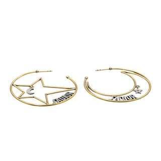 Christian Dior J'Adior Moon Star Hoop Earrings Metal