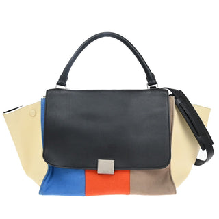 Celine Multicolor Trapeze Bag Leather and Felt