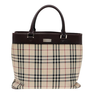 Burberry Nova Check Tote Canvas and Leather