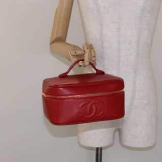 Chanel Vintage Timeless Zip Around Vanity Case Caviar