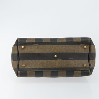 Fendi Vintage Pequin Boston Bag Coated Canvas