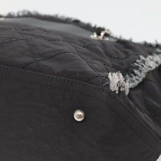 Chanel Logo Chain Tote Quilted Nylon with Tweed