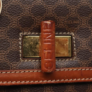 Celine Vintage Convertible Top Handle Bag Macadam Coated Canvas