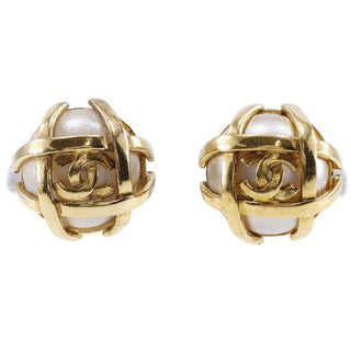 Chanel Vintage CC Earrings Metal