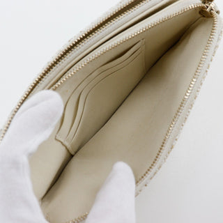 Chanel Deauville Double Zip Clutch with Chain Raffia