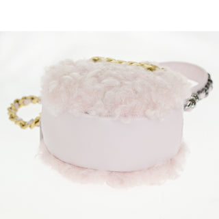 Chanel 19 Round Clutch with Chain Quilted Shearling