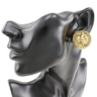 Chanel clips bouton ovale ange logo Gold-plated