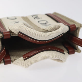 Chloe Woody Tote Canvas with Leather