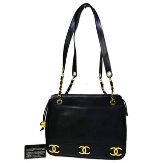 Chanel Triple CC Chain Shoulder Bag Caviar Leather