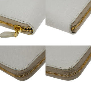 Prada Zip Around Tab Wallet Saffiano Leather