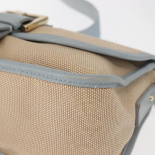 Fendi Logo Flap Shoulder Bag Canvas