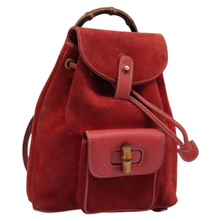 Gucci Vintage Bamboo Backpack Suede