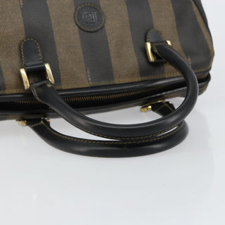 Fendi Vintage Pequin Boston Bag Coated Canvas