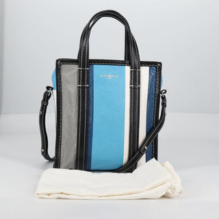 Balenciaga Bazar Convertible Tote Striped Leather