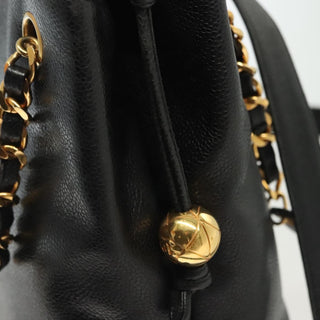 Chanel Vintage CC Logo Chain Tote Caviar