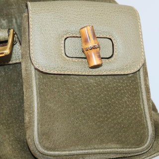 Gucci Vintage Bamboo Backpack Suede