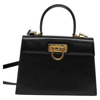Salvatore Ferragamo Gancini Convertible Top Handle Bag Leather