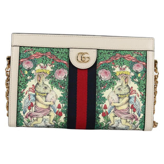 Gucci Ophidia Chain Shoulder Bag Flora GG Coated Canvas