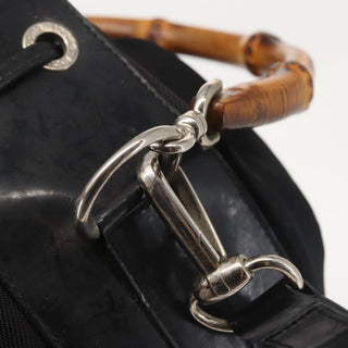 Gucci Vintage Bamboo Bucket Bag Nylon and Leather