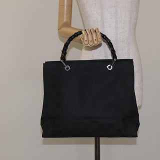 Gucci Vintage Bamboo Handle Tote GG Nylon