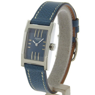 Hermes Tandem Quartz Watch Stainless Steel with leather