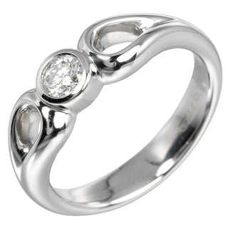 Tiffany & Co. Paloma Picasso Hammered Solitaire Ring 18K White Gold with Diamond