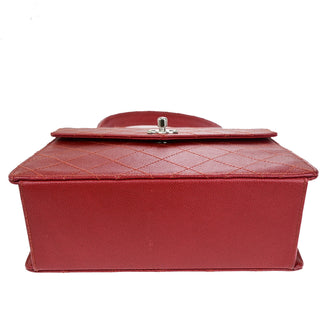 Chanel Vintage CC Flap Top Handle Calfskin Leather