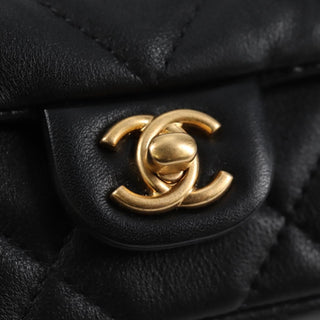 Chanel Lady Handle Flap Card Holder on Chain Quilted Calfskin