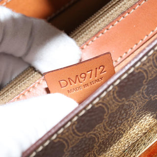 Celine Vintage Convertible Top Handle Bag Macadam Coated Canvas