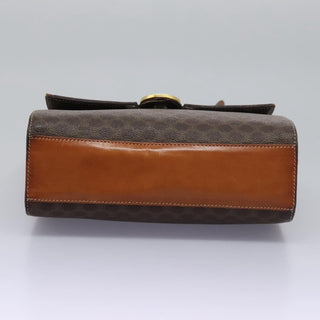 Celine Vintage Macadam Circle Logo Shoulder Bag Canvas and Leather