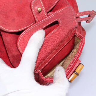 Gucci Vintage Bamboo Backpack Suede