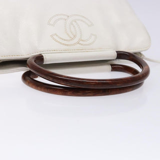 Chanel Vintage Wooden Ring Tote Leather