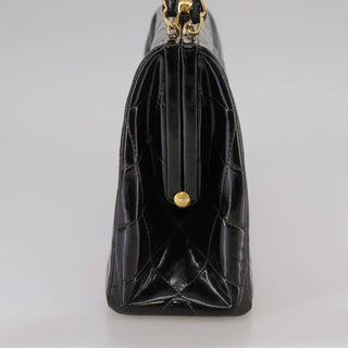 Chanel Vintage Chain Frame Bag Quilted Patent