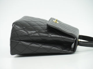 Chanel Coco Top Handle Bag Quilted Caviar