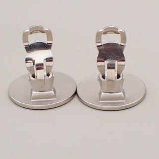 Chanel Vintage CC Round Button Clip-On Earrings Metal