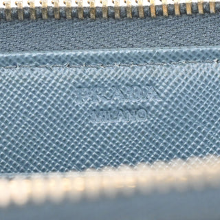 Prada Zip Around Tab Wallet Saffiano Leather