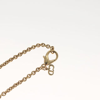 Christian Dior Logo Necklace Crystal Embellished Metal