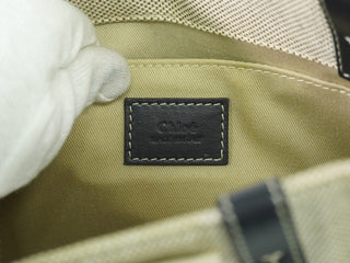 Chloe Woody Tote Canvas with Leather