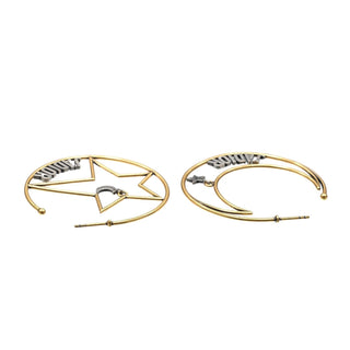 Christian Dior J'Adior Moon Star Hoop Earrings Metal