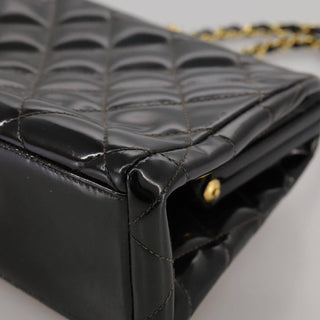 Chanel Vintage Chain Frame Bag Quilted Patent