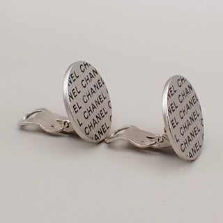 Chanel Vintage CC Round Button Clip-On Earrings Metal