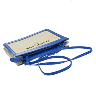 Balenciaga Navy Pochette Canvas and Leather