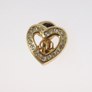 Christian Dior CD Heart Clip-on Earrings Metal and Crystals