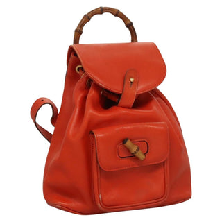 Gucci Vintage Bamboo Backpack Leather