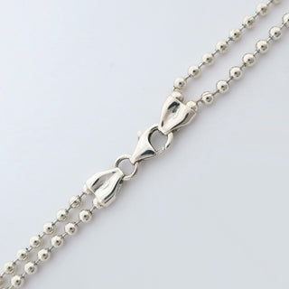 Gucci Logo Bar Double Ball Necklace Silver 925