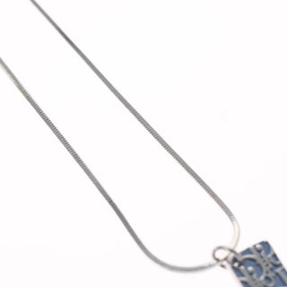 Christian Dior Trotter Motif Necklace Engraved Metal